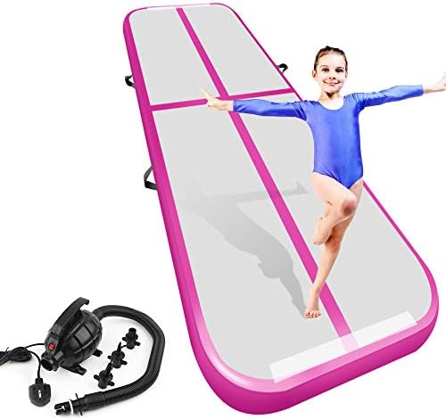 Playieer 9.84ft/13ft/16.4ft/19.69ft/23ft/26ft/29ft/33ft/36ft Air Track Tumbling Mat for Gymnastics Inflatable Airtrack Floor Mats with Electric Air Pump for Home Use