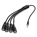 ONXE 3.5mm Headphone Splitter Cable, 1/8 Inch AUX Stereo Jack Audio Splitter 1 Male to 2 3 4 Female Adapter Cable for iPod Mp3 Player Mobile Phone Laptop, PC Headphone Speakers(Black)