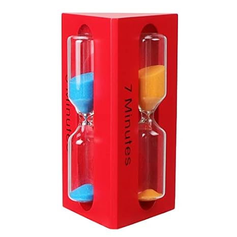 Fancyus 3/5/7 Minuten Holz Dreieck Kinder Zahnbürste Sanduhr, rot