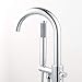 WOODBRIDGE Chrome Freestanding Tub Filler Bathtub Floor Mount Brass Bathroom Faucets with Hand Shower, F-0002