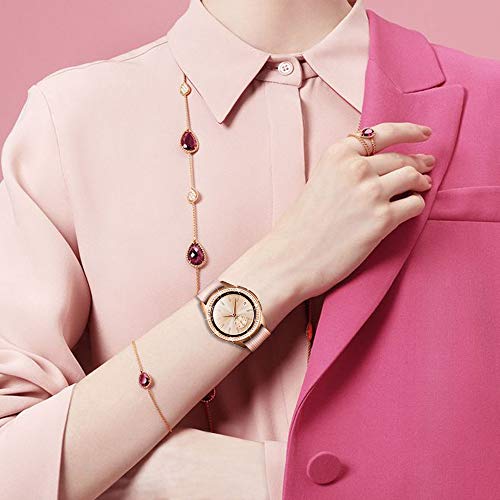 Dsytom Jewelry Bezel Ring Compatible with Galaxy Watch Bezel 42mm,Gear Sport Watch Bezel Cover Protector Adhesive Loop Anti Scratch Design for Samsung Galaxy Watch 42mm/Gear Sport(Rose Gold)