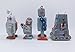 4 pcs tin Toy Robot and Astronaut Collection Retro 80s Vintage windup Metal, Cool Crazy Nerdy Xmas Gift