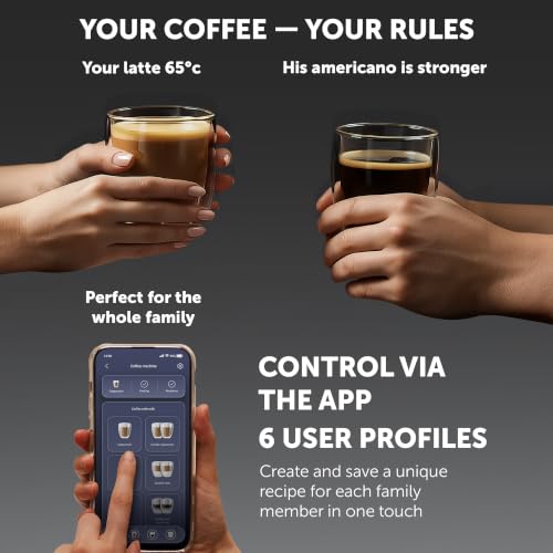 Polaris PACM 2081AC Smart Hot & Cold Coffee Machine, 40 One-Touch Programs, Built-In Grinder, Wi-Fi App Control, Profi-Cream Frothing, 6 User Profiles, Coffee To Go Thermos Included