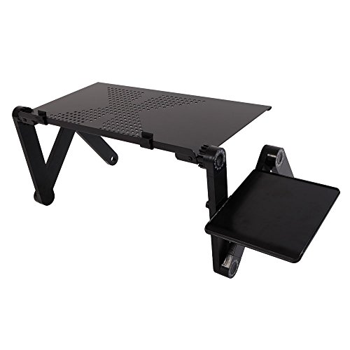 Folding Laptop Table Computer Stand for Bed, Portable Lap Desk Breakfast Tray for Sofa Couch Floor, Height Adjustable Tablet Reading Drawing Table, Standing Desk Computer Riser, Outdoor Camping Table