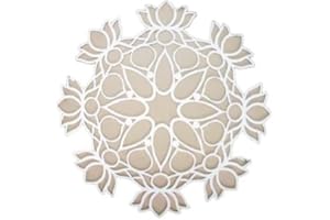 ADITRI CREATION DIY MDF Readymade Round Lotus Designer Rangoli Mat Easy to Use Rangoli Template Easy to Fill Wooden MDF Rangoli Boards for Indian Traditional Festival Decoration (Size:- 12 Inches Diameter)