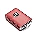 Vitodeco Genuine Leather Smart Key Fob Case Compatible with Volvo XC40, XC60, XC90, S90, S60, V60, V90, EX30, EX40, EX90 2019-2026 (4-Button, Red)