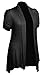 Women's Open Front Ruched Short Sleeve Shark Bite Hem Casual Plus Size Cardigan, Midnight Dream Black, XX-Large