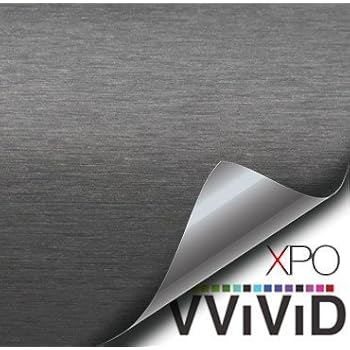 VViViD XPO Gunmetal Grey Brushed Metallic Steel Vinyl Wrap Roll with Air Release Technology (6ft x 5ft (Hood, Roof or Trunk Wrap Kit))