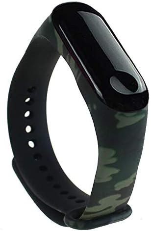 UNMCORE Camouflage Army Style Soft Silicone Wrist Belt Band Strap for Xiaomi Mi Band 3 (Device not Included) - Green