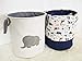 HIYAGON Storage Baskets,Cotton foldable round Home organizer Bin for Baby Nursery,Toys,Laundry,Baby clothing,Gift Baskets(Elephant)