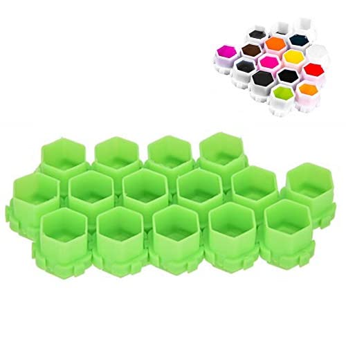 200Pcs Tattoo Ink Cups, Honeycomb Shape Splicable Pigment Holder Cups Tattoo Supplies for Tattoo Artists and Beginners(Green)