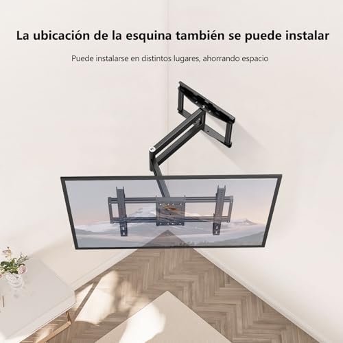 JXMTSPW Soporte Pared para TV de 32-80 Pulgadas, Soporte TV Pantallas con Giratorio e Inclinable, VESA Máx 600x400 mm,Soporta hasta 60 kg,Soporte Television Pared con Articulado Brazo y Rotación