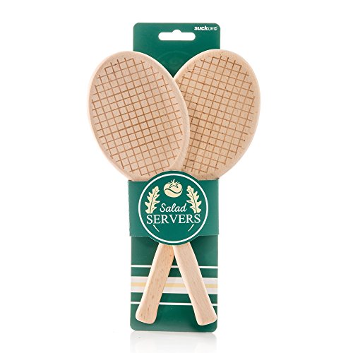 image for SUCK UK SK SALADTEN1 WOODEN SALAD SERVERS | NOVELTY KITCHENWARE SPOONS
