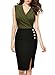 MISSMAY Women's Workwear Business Lapel Sleeveless Cocktail Party Pencil Dress Green Medium