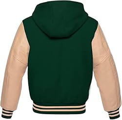 GOKTOG Hooded Varsity Jacket Women, Baseball