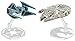 Hot Wheels Star Wars Starship Millennium Falcon vs Tie Interceptor, Pack of 2 primary