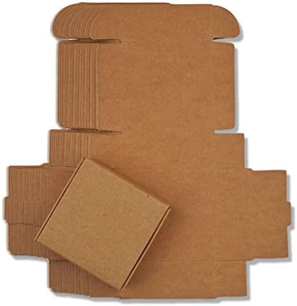 Ranggrgt 10Pcs Small Kraft Paper Gift Packaging Box,Kraft Handmade Soap Candy Box,Black White Personalized Craft Cardboard Box Kraft Paper 4x4x2.5cm