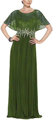 Favors Women's Long Beading Mother of the Bride Dress with Jacket Green 18W