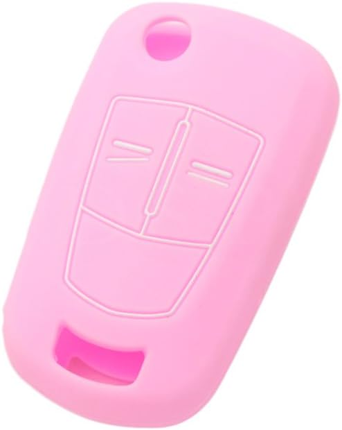 BROVACS Silicone Cover Protector Case Holder Skin Jacket Compatible with VAUXHALL OPEL 2 Button Flip Remote Key Fob CV2620 Pink