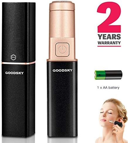 Facial Hair Removal, Women's Painless Hair Remover Shaver, Electric Razors for Face, Legs, Bikini, Arm and Armpit (1Battery+1Heads)