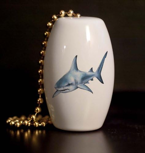 Swimming Shark Porcelain Fan / Light Pull