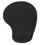 Office Mousepad with Gel Wrist Support - Ergonomic Gaming Desktop Mouse Pad Wrist Rest - Design Gamepad Mat Rubber Base for Laptop Comquter -Silicone Non-Slip Special-Textured Surface (03Black)