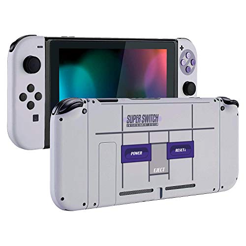 DIY Replacement Shell Case Set for Nintendo Switch, Full Set Buttons Soft Touch Grip Back Plate for Nintendo Switch Console, NS NX Joycon Handheld Controller Housing - Full Set SNES - Thumbnail 6