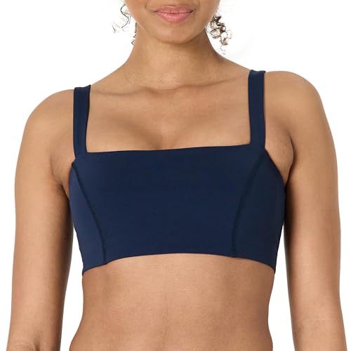 Amazon Essentials Soutien-Gorge de Sport Forme Bandeau Active FormFlex, Bretelles Réglables, Ultra Doux, Soutien Léger Femme, Bleu Marine, M