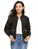 Beyove Women Classic Bomber Jacket Windbreaker Zipper Quilted Lightweight Coat
