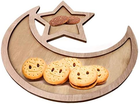 Wooden Dinner Plate Snack Dish Platter Star Moon Home Decoration Dessert Food Serving Tray