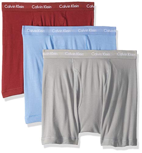 Calvin Klein Men's Cotton Classics Multipack Boxer Briefs Monument/Periwinkle/fire Brick XL