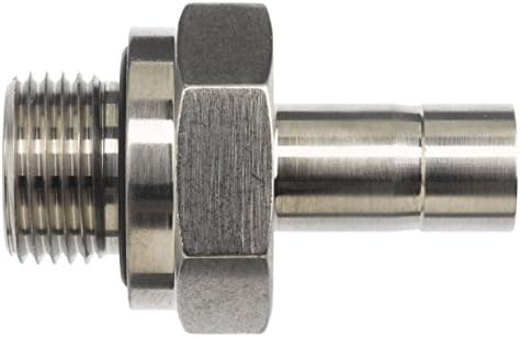 Brennan Industries N2429-06-06-SS Stainless Steel Straight Double-Ferrule Tube Fitting, 9/16"-24 UNF Male Thread, 3/8" Standard Pipe x 3/8" Male O-Ring Boss (Pack of 5)