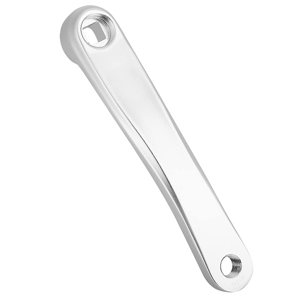 Alomejor Bike Crank Arm 170mm Aluminium Alloy Bicycle Left Hand Crank Arm Chain Set for Road Mountain Bicycle(Silver-Square Hole)