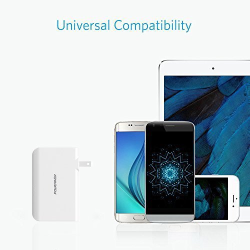 Wall Charger Power Bank, Poweriver Battery Portable Charger, 2-in-1 5000mAh with Foldable AC Plug for iPhone, iPad, Android, Tablets, Samsung Galaxy and More-White