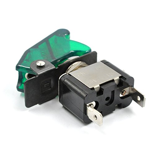 AutoEC New 12V/20A Green LED Illuminated On/off SPST Car Automotive Toggle Switch Button