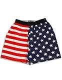 Fun Boxers - Mens American Flag Boxer Shorts, Red, White, Blue 31344-Large