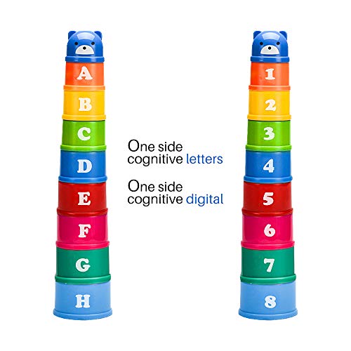 image for HuoBi 9 Pieces Stacking and Nesting Cups Early Learning Toys,Education