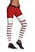 Pink Queen Women's Santa Claus Costume White Red Leggings Pants,US S-M,Christmas Pattern 22