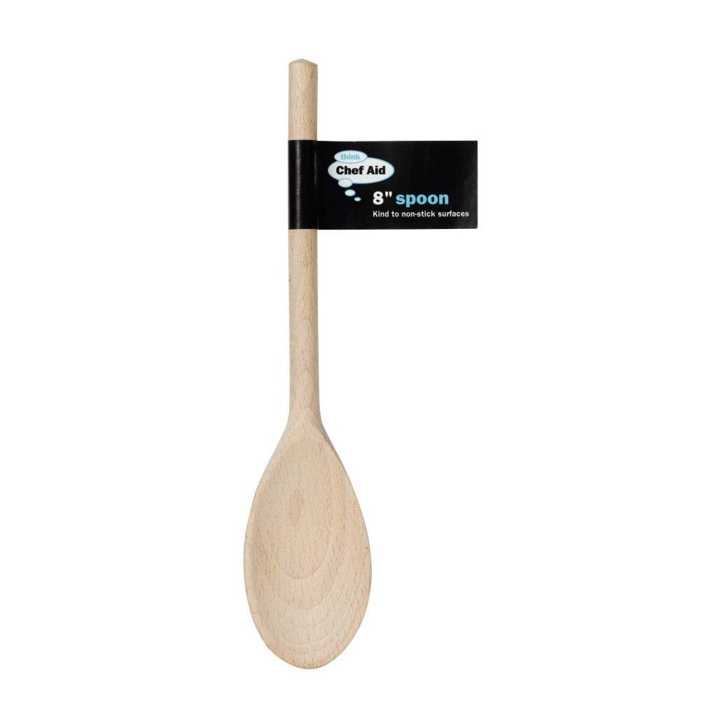 Chef Aid 10 Inch Spoon, Perfect for Home Baking and Cooking, Crafted with a Oval Spoon Edge for Ease of use and sourced from Well Managed Forests, Non Stick Friendly Kitchen Essential