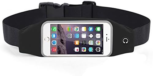 Fitguru Running Belt for Running Hiking Jogging and Hold All Types of Mobiles Till 5.7 inch Waist Pack for Outdoor Waist Packs Bags Unisex Sport Pouch for Running Traveling Adjustable (Black)