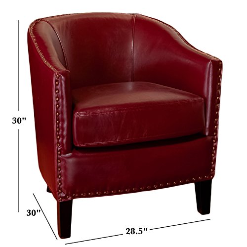 Christopher Knight Home Austin Leather Club Chair, Oxblood Red Pricepulse