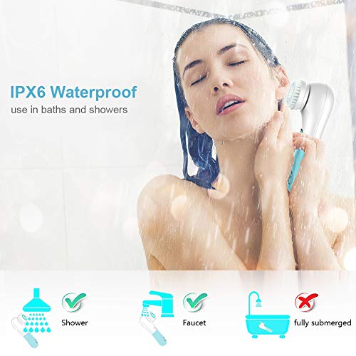 Facial Cleansing Brush with 5 Face Brush Heads,UMICKOO Waterproof Spin Cleansing System and Gentle Exfoliating for All Skin Types with Travel Case
