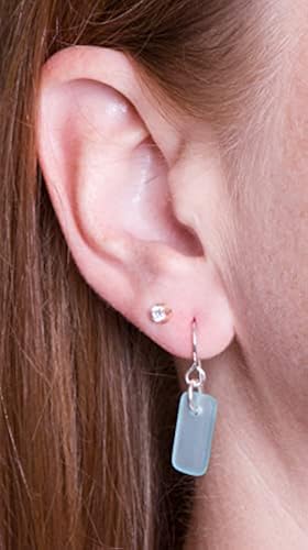 Sea Glass Murmur Earrings Sterling French Wire Beach Earrings