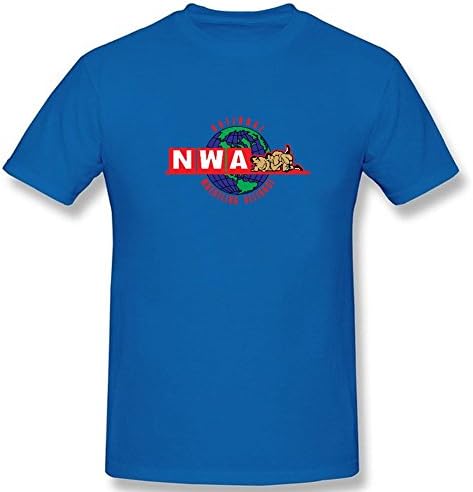 Tiky Nwa Wrestling Logo Cotton Short Sleeve T Shirts Blue L