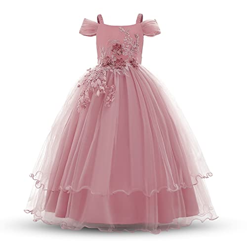 Nileafes Flower Girls Embroidered Lace Maxi Dress