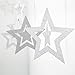 Glitter Silver Star Garlands Kit Metallic 3D Star Hanging Paper Garland Multi-shaped Twinkle Star Birthday Party supplies Wedding Baby Shower Christmas Decorations for Nursery Kids Boys Girls Room