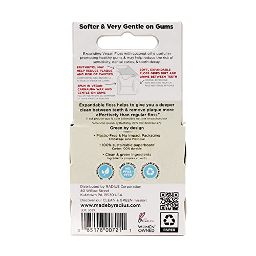 Radius Clove Cardamom Dental Floss 55 Yards Vegan & Non-Toxic Oral Care Boost & Designed to Help Fight Plaque Clear - Pack of 3