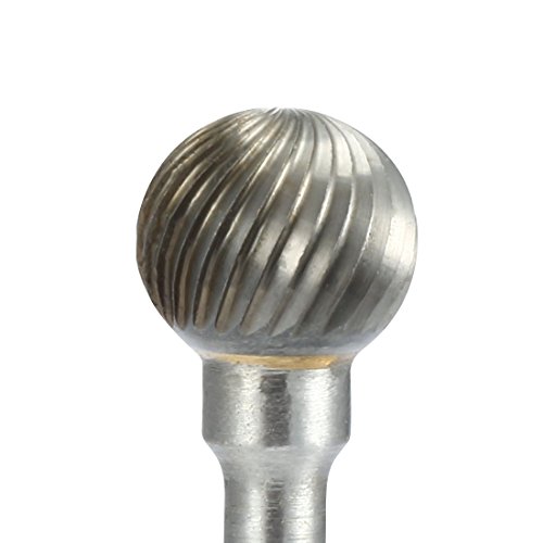 uxcell 5/8-inch Head 6mm Shank Tungsten Carbide Ball Shaped Rotary File Grinding Bit Tool