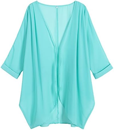 OLRAIN Women's Floral Print Sheer Loose Kimono Cardigan Capes