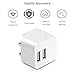 AMEMO 12W 2.4A Dual USB Port Wall Charger Adapter with Foldable Plug for Smartphones, White